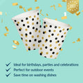 PAW 50-Pack 8.5oz Disposable Paper Cups Gold Confetti Hot & Cold Party Cups by Deal US