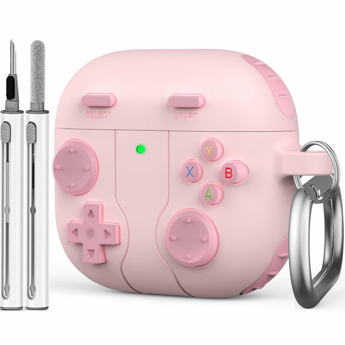 AirPods 4th Gen Case Shockproof Silicone with Cleaner Kit & Keychain Pink by Deal US