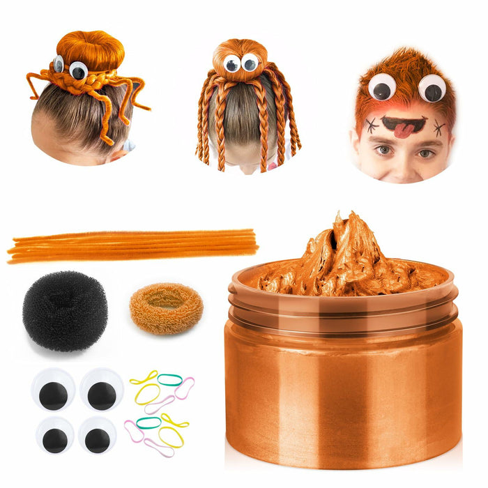 Orange Spider & Octopus Temporary Hair Wax Kit Washable Fun Hair Color for Teens by Deal US