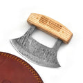 Handmade Damascus Steel Ulu Knife – Multi-Purpose Kitchen Blade with Sheath by Deal US