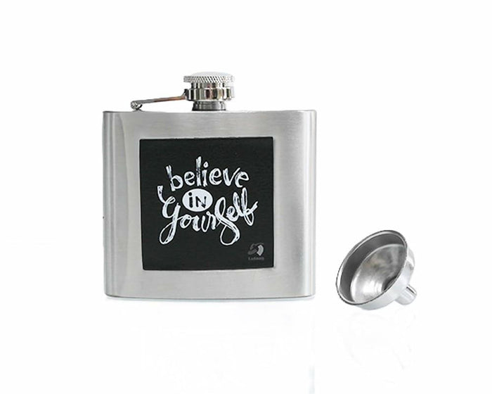 Lutong Stainless Steel Leakproof Hip Flask with Funnel – Pocket Gift Flask by Deal US