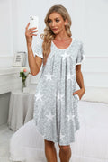 Dookttker Women’s Soft Loose Nightgown – Comfy Pleated Black Sleepshirt by Deal US