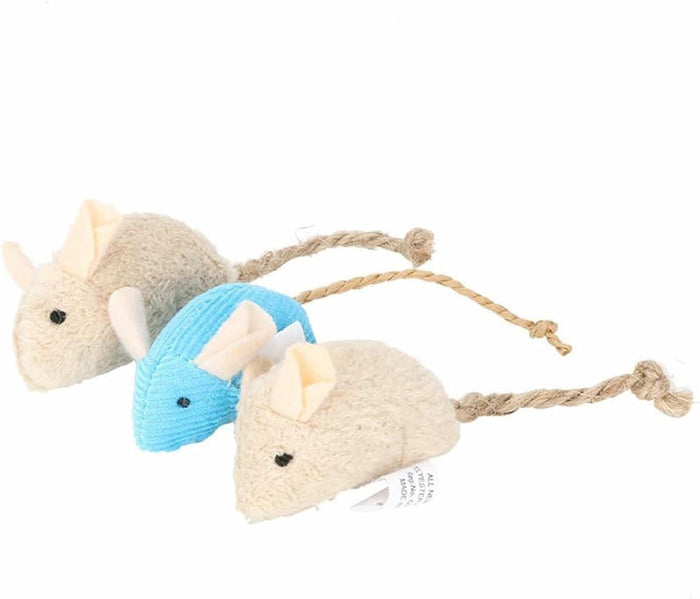 Calsgkspray 3Pcs Plush Cat Toys – Interactive Chew & Scratch Mice for Pets by Deal US