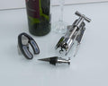 Lutong Wing Corkscrew Wine Opener Set w/ Foil Cutter & Stopper Chrome by Deal US