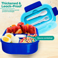 DifaBella Kids Lunch Box – 4-Compartment Bento Box with Spoon & Fork (Blue) by Deal US