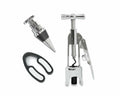 Lutong Wing Corkscrew Wine Opener Set w/ Foil Cutter & Stopper Chrome by Deal US