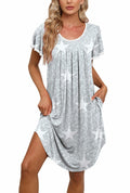 Dookttker Women’s Soft Loose Nightgown – Comfy Pleated Black Sleepshirt by Deal US