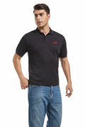 Derifelt Men’s Moisture-Wicking Polo – Quick Dry, UV Protection, Black XL by Deal US