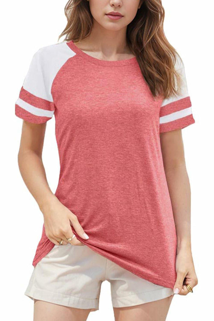 Wielsscca Women’s Summer Casual Tee – Pink, Small, Short Sleeve Loose Fit by Deal US