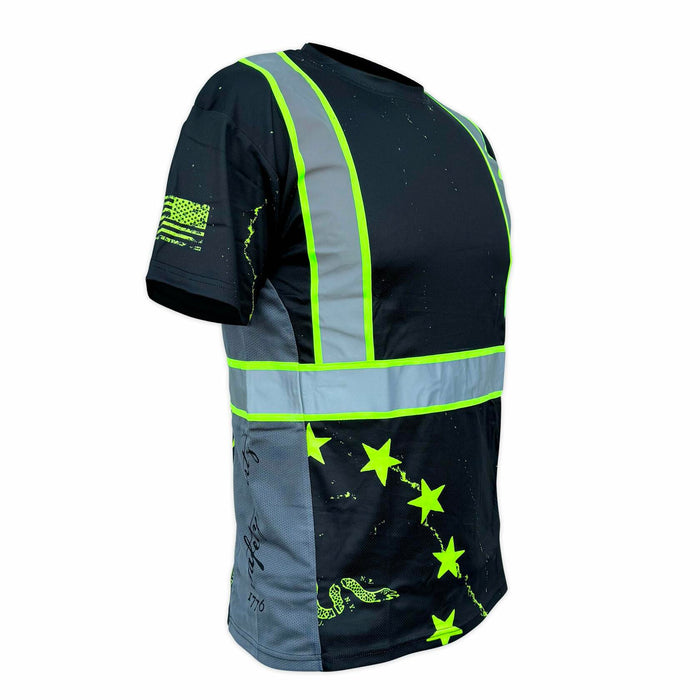 SafetyShirtz Men’s SS360 Stealth 1776 Betsy Ross Reflective UPF 40 Shirt M by Deal US