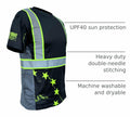 SafetyShirtz Men’s SS360 Stealth 1776 Betsy Ross Reflective UPF 40 Shirt M by Deal US