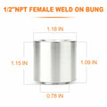 GASHER 4PCS Aluminum 1/4" NPT Weld-On Bung Female Pipe Thread Fuel Fittings by Deal US