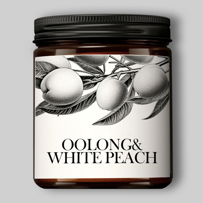 Oolong & White Peach Scented Soy Candle Aromatherapy Black Jar Gift by Deal US