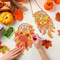 Saillong Fall Thanksgiving Diamond Art Suncatcher Pumpkin Hanging Decor 2PCS by Deal US