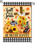4SEASONS POD “Fall For Jesus” Autumn Pumpkin Christian Garden Flag 12x18 by Deal US