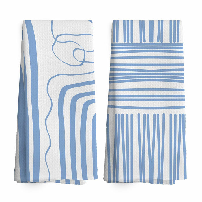 TAEDIN 2PCS Blue Abstract Art Kitchen Towels 16x24in Dish Tea Towels by Deal US