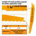 Cenforge 25PC Reciprocating Saw Blades 6" Bi-Metal Wood With Nails M42+D6A by Deal US