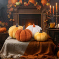 Yookeer 2PCS Halloween Pumpkin Throw Pillows Velvet 3D Soft Decorative Cushion by Deal US