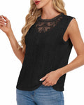 AGWISH Women’s Lace Tank Top Sleeveless Summer Casual Slim Fit Black S by Deal US