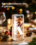Monogrammed Glass Tumbler Cup with Lid & Straw Personalized Gift OPEN BOX by Deal US