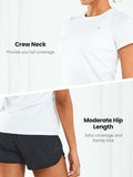 ALLZERO Feel Fit™ Women’s Workout Top Short Sleeve Athletic T-Shirt White 2XL by Deal US