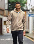 SAVKOOV Mens Lightweight Hoodie Full Zip Sweatshirt Casual Jacket Coat Khaki by Deal US