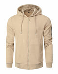 SAVKOOV Mens Lightweight Hoodie Full Zip Sweatshirt Casual Jacket Coat Khaki by Deal US