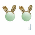 Evionlin 2pcs Green Rabbit Ceramic Cabinet Handles Kitchen Drawer Pulls by Deal US