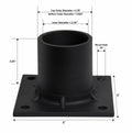 Solus S347-BK Pier Mount Adapter 3" Stub Post Black Aluminum with Hardware by Deal US