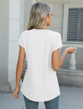 Micoson Women’s V Neck T-Shirt Short Sleeve Loose Fit Casual Top White L by Deal US