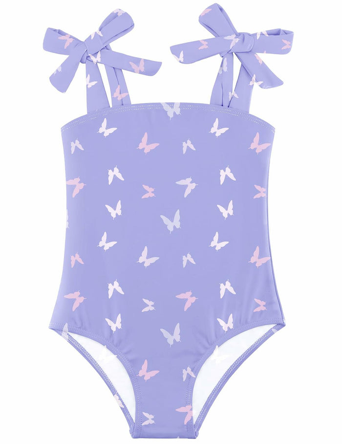 Toddler Girl Swimsuit One-Piece Purple Butterfly UPF 50 Size 7-8 Summer by Deal US