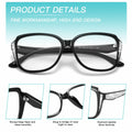 Yiwaeye Oprah Style Oversized Reading Glasses +1.5 with Chain Black/Tortoise by Deal US