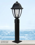 Solus S347-BK Pier Mount Adapter 3" Stub Post Black Aluminum with Hardware by Deal US