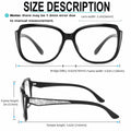 Yiwaeye Oprah Style Oversized Reading Glasses +1.5 with Chain Black/Tortoise by Deal US