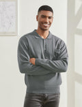 Thkzn Men’s Knit Polo Sweater Grey Long Sleeve Fleece Lined XL Classic by Deal US