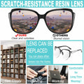 Yiwaeye Oprah Style Oversized Reading Glasses +1.5 with Chain Black/Tortoise by Deal US