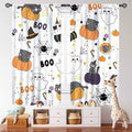 Lnepty Halloween Kids Curtains Cute Cat Pumpkin Ghost 42x45 2 Panels by Deal US