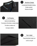 Thkzn Men’s Fleece Lined Polo Shirt Long Sleeve Button Golf Casual Black 2XL by Deal US