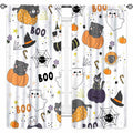 Lnepty Halloween Kids Curtains Cute Cat Pumpkin Ghost 42x45 2 Panels by Deal US