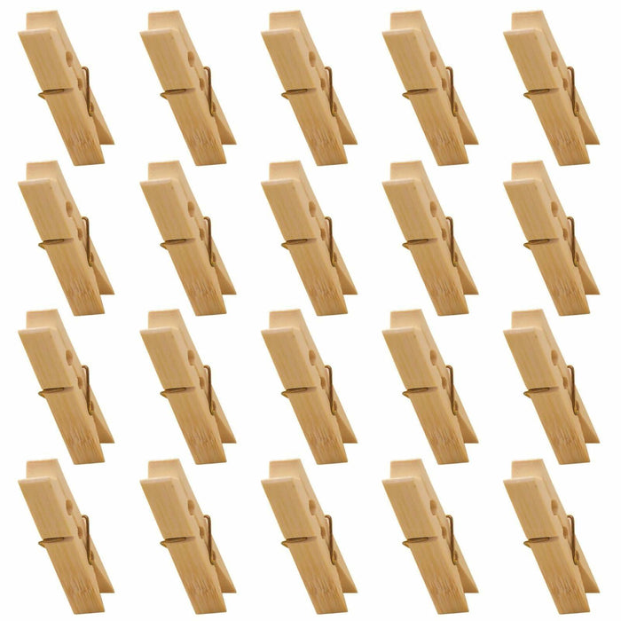 Mini Wooden Clothespins 20PCS Bamboo Clothes Pins Spring Clips Windproof by Deal US