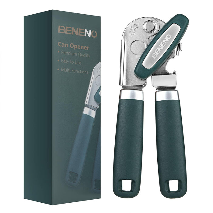 Beneno Manual Can Opener Heavy Duty Carbon Steel Sharp Blade Green by Deal US