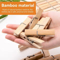 Mini Wooden Clothespins 20PCS Bamboo Clothes Pins Spring Clips Windproof by Deal US