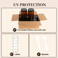 AuroTrends 8oz Amber Jars 6-Pack with Lids for Creams, Candles & DIY by Deal US