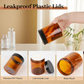 AuroTrends 8oz Amber Jars 6-Pack with Lids for Creams, Candles & DIY by Deal US