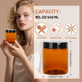 AuroTrends 8oz Amber Jars 6-Pack with Lids for Creams, Candles & DIY by Deal US