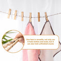 Mini Wooden Clothespins 20PCS Bamboo Clothes Pins Spring Clips Windproof by Deal US