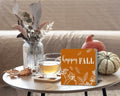 ULEGIE Fall Pumpkin Wood Box Sign, 5x5 Inch, Orange Autumn Decor by Deal US