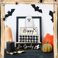 Yalikop Halloween Ghost Table Decor Wooden Block Signs Farmhouse 4 Pcs by Deal US