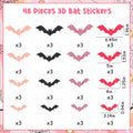 Sursurprise 48PCS 3D Halloween Bat Wall Stickers Pink Black Party Decor by Deal US