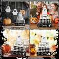 Yalikop Halloween Ghost Table Decor Wooden Block Signs Farmhouse 4 Pcs by Deal US
